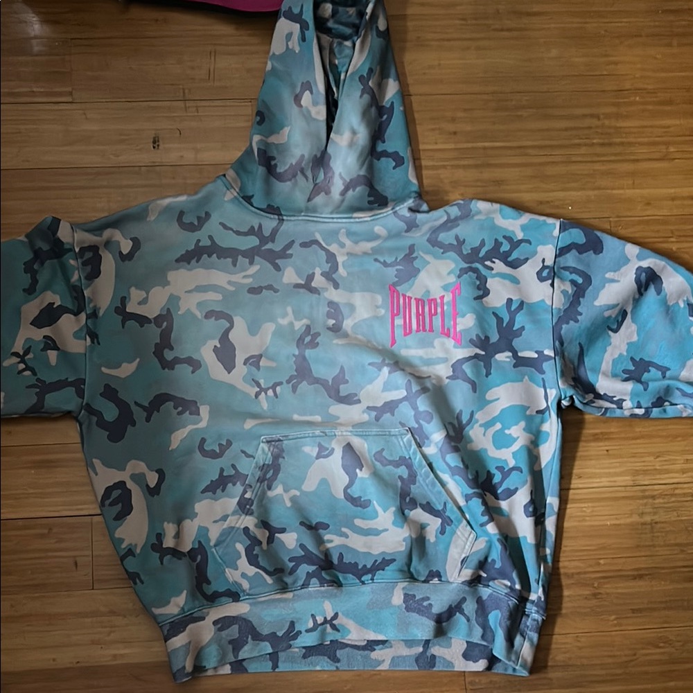 Purple brand blue white pink 
Men’s hoodie